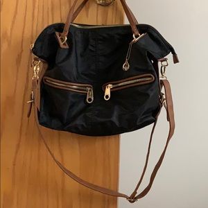 Black nylon crossbody